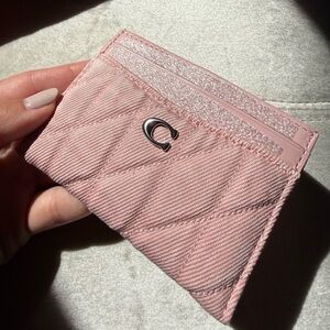 Coach card case pink